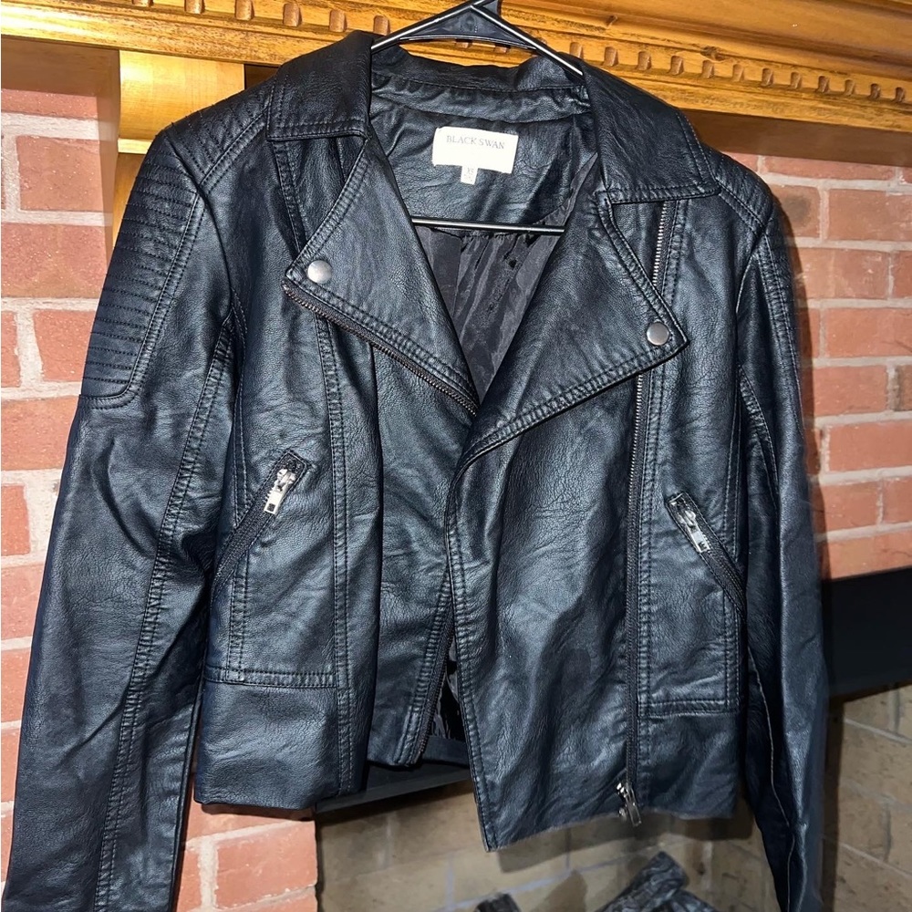 Black swan leather jacket